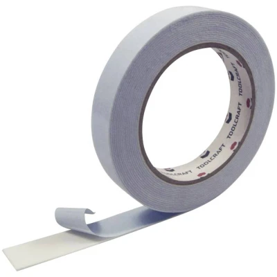 Afbeelding van TOOLCRAFT 1811B1905C Dubbelzijdige montagetape Wit (l x b) 5 m 19 mm 1 stuk(s)