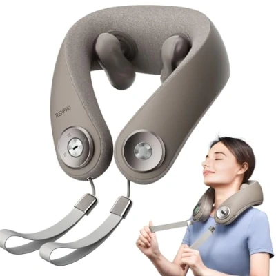 Afbeelding van RENPHO Nekmassageapparaat met warmte, draadloze nekmassageapparaat, 6D kneden Shiatsu massageapparaat, draagbare elektrische massage voor reizen