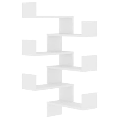Afbeelding van vidaXL Hoekwandplanken, 2 stuks, wit, 40 x 50 cm, technisch hout