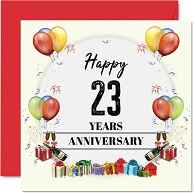 Afbeelding van Verjaardagskaart voor de 23e verjaardag echtgenoot en echtgenote Verjaardagsfeest Bruiloftskaart partner, Wenskaarten 145 mm x 20e