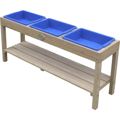 Afbeelding van AXI Activiteiten Tafel met 3 blauwe bakken Naturel Bruin