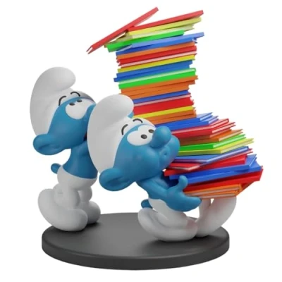 Image de Figurine de collection Les Schtroumpfs pile d&#039;albums