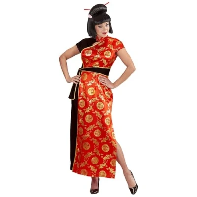 Afbeelding van Widmann Aziatisch &amp; Indisch Kostuum China Girl Foek Mi Vrouw Rood Medium Carnavalskleding Verkleedkleding