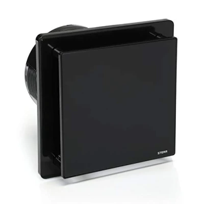 Afbeelding van STERR Zwarte afvoerventilator, 150 mm, stille voor badkamer, mm