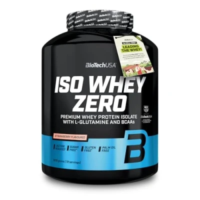 Afbeelding van BiotechUSA isolaat eiwitpoeder ISO WHEY zero (1816 g) smaak: aardbei