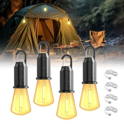 Afbeelding van Led campinglamp, oplaadbaar, draagbaar, 3 verlichtingsmodi, waterdicht, instelbare helderheid