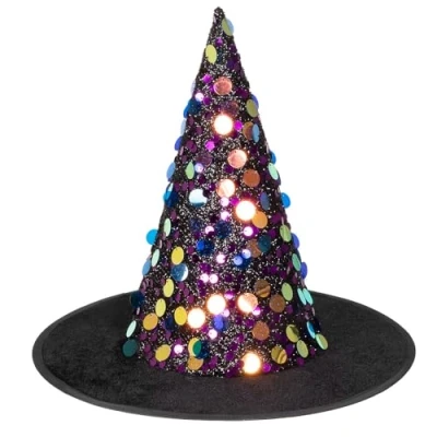 Afbeelding van Boland Hoed Heks Sequina 58 Volwassenen Vrouwen Halloween accessoire Horror