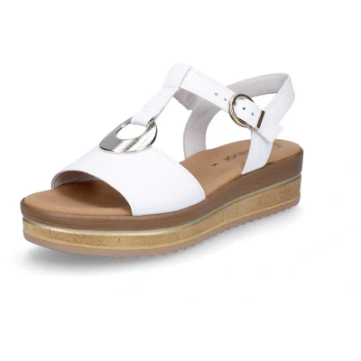 Afbeelding van Gabor Sandalen met plateauzool, Dames, Maat: 40, Weiss gold Leer