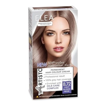 Afbeelding van Elea professional Artisto Permanente haarkleuring ? 8,72 lichtblond beige 123ml professioneel resultaat 100% grijsdekking