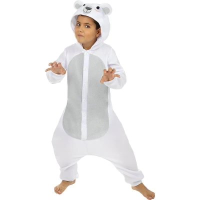 Afbeelding van FUNIDELIA Ijsbeer Onesie voor kinderen Kostuum Maat: 107 113 cm