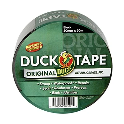 Afbeelding van Eend Originele Zwarte Tape, 50mm x 50m, Verbeterde Formule Hoge Sterkte Waterdichte Gaffer en Duct Zelfklevende Doek Reparatie Tape