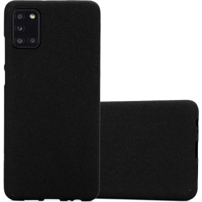 Afbeelding van Cadorabo Hoesje geschikt voor Samsung Galaxy A31 in FROST ZWART Beschermhoes gemaakt van flexibel TPU silicone Case Cover