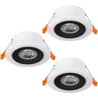Afbeelding van EGLO Calonge Inbouwspot LED Ø 10 cm Zwart/Wit Set van 3