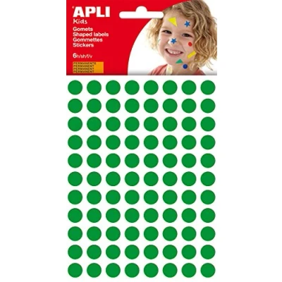 Afbeelding van Apli Kids stickers, cirkel diameter 10,5 mm, blister met 528 stuks, groen stickers