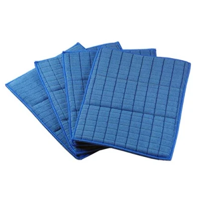 Afbeelding van Glart 4 antibacteriële microvezeldoeken met spons, 17 x 23 cm, voor keuken, gootsteen, douche en badkamer, blauw, doekjes