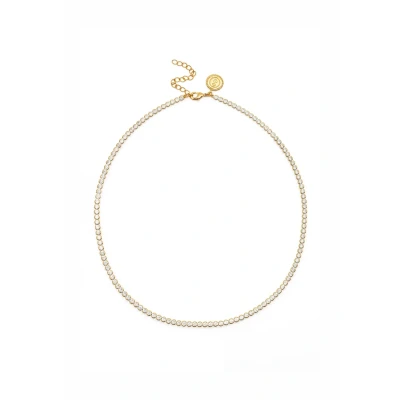 Afbeelding van SINGULARU Aurora halsketting. Messing met 18 karaats verguld zirkonia. Sieraden voor dames.