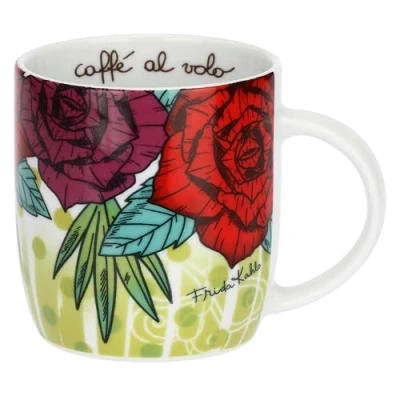 Afbeelding van THUN Porseleinen mok rozen en stippen x Frida Kahlo porselein collectie 300 ml, Ø 8,5 cm, 10,5 cm h