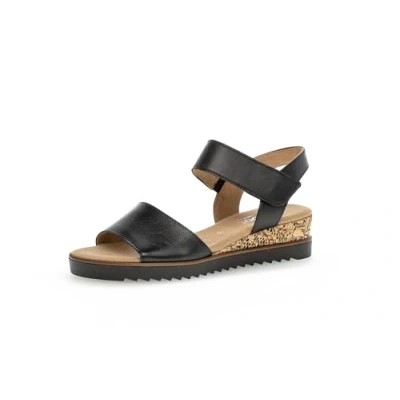 Afbeelding van Gabor Comfort Sandalen met sleehak, Dames, Maat: 41, Black Leer
