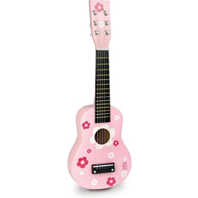 Image de Vilac 8305 1er age guitare en bois massif avec 6 cordes
