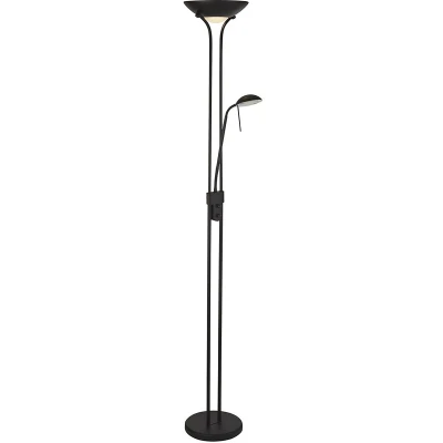 Afbeelding van Searchlight Mother &amp; Child Staanlamp Met Leeslamp Ø25,4 X 180 Cm 15,5W + 5W Dimbare LED Incl. Mat Zwart