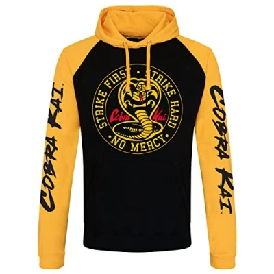 Afbeelding van Cobra Kai Officieel gelicentieerd product van baseball met capuchon (zwart geel), zwart geel