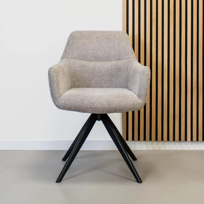 Afbeelding van Tom draaibare eetkamerstoel texture taupe