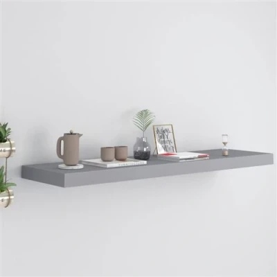 Afbeelding van Wandschap zwevend 90x23,5x3,8 cm MDF grijs