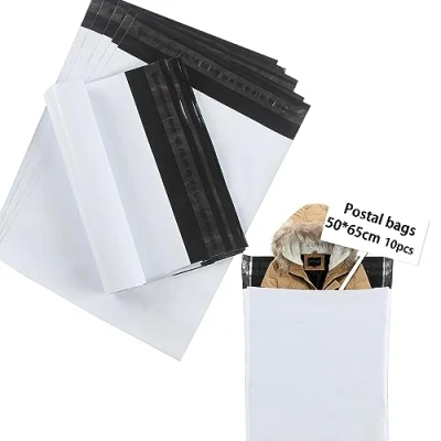Afbeelding van huruirui 10 stuks verzendtassen van kunststof, ondoorzichtig, zelfklevend, 50 x 65 cm, voor kleding, logistieke verpakking, schoenentassen