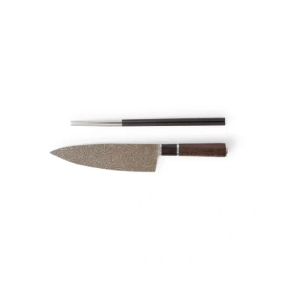 Afbeelding van Homey&#039;s Keith Haring Koksmes Met Chopsticks In Cadeauverpakking Donkerbruin
