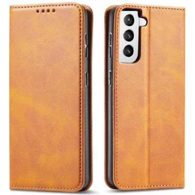 Afbeelding van Casecentive Leren Wallet case Luxe Samsung Galaxy S21 tan