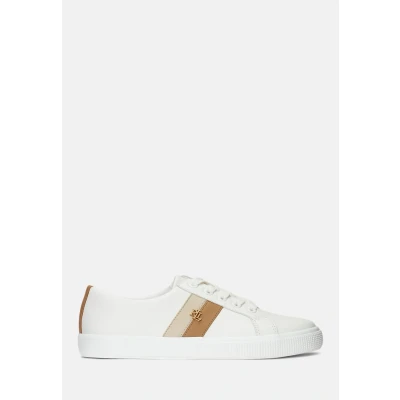 Afbeelding van Lauren Ralph Janson TOP Sneakers laag, Dames, Maat: 39, Snow white/explorer sand/buff Leer