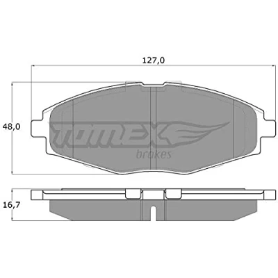 Afbeelding van TOMEX brakes TX 10 80 Remblokkenset Vooras CHEVROLET: Matiz, Spark, Spark Box Body / Hatchback, DAEWOO: Matiz Van, Lanos Saloon, I Hatchback