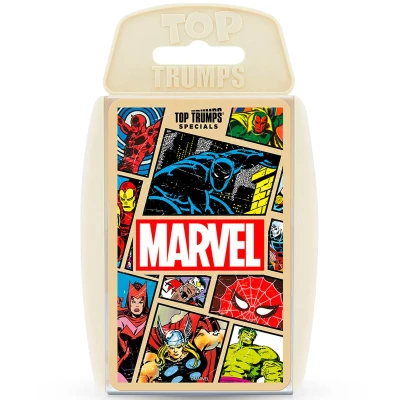 Afbeelding van Top Trumps Marvel Comics Retro Specials kaartspel, speel met Spider Man, Iron Captain America, Hulk, Loki en Galactus, educatief voor 2 spelers meer, een leuk cadeau kinderen