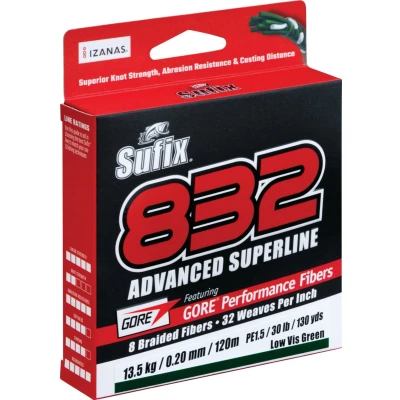 Afbeelding van Sufix 832 Braid Neon Lime Gevlochten lijn 0.08mm/4.6kg (120m)