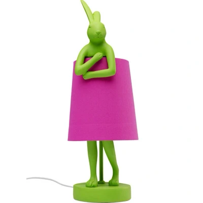 Afbeelding van Kare Table Lamp Animal Rabbit Green/Pink H50cm