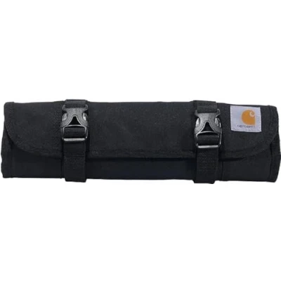 Afbeelding van Carhartt Utility Roll uniseks gereedschapstas met 18 zakken, zwart.