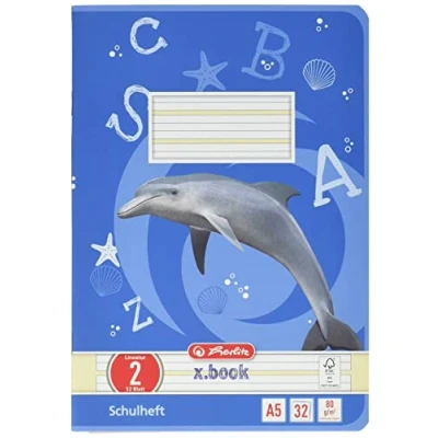 Image de Herlitz a5 style line 09, papier ligné et marge 80 g m² sans bois, 32 feuilles blanc
