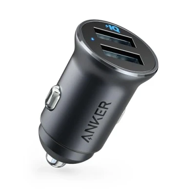 Afbeelding van Anker 320 Car Charger (24W II) oplader, mini autolader, 24W 4.8A dubbele USB autolader met blauw LED licht, voor iPhone13/12/11/XR/Xs, iPad Pro/Air 2/mini, Galaxy en meer