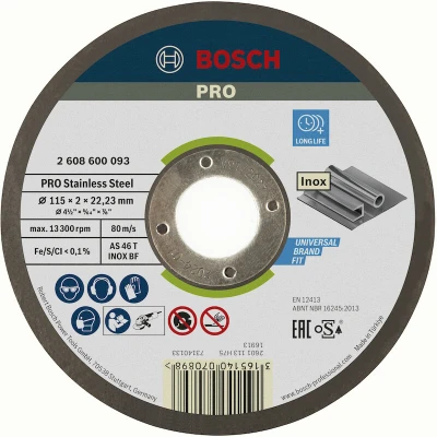 Image de BOSCH 2608600093 disque à tronçonner droit Expert pour Inox AS 46 T, 115 x 2 mm