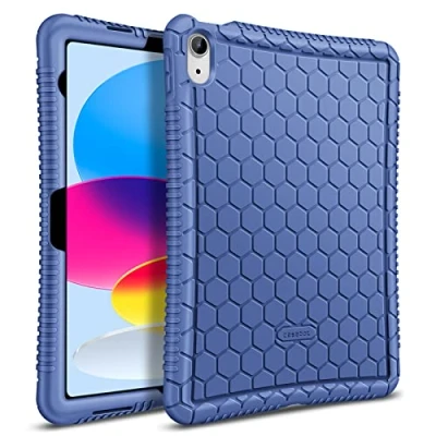 Afbeelding van FINTIE beschermhoes voor iPad 10e generatie 2022, 10,9 inch gemaakt van zachte siliconen, schokbestendig, licht en antislip, bescherming 10,9, marineblauw
