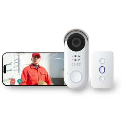 Afbeelding van Calex Slimme Video Deurbel Met Camera 2K Bedraad Wifi Chime Wit