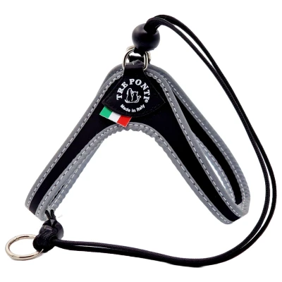 Afbeelding van Tre Ponti Liberta Tuig Zwart&amp;Reflectie Hondenharnas 30 40 cm Tot 5 Kg