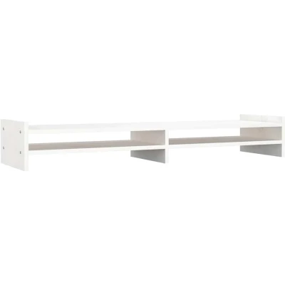 Afbeelding van Monitorstandaard 100x27x15 cm massief grenenhout wit