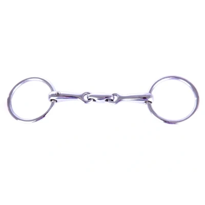 Image de BR Mors de Filet Poney Massif 14mm Double Brisure RVS 11,5cm