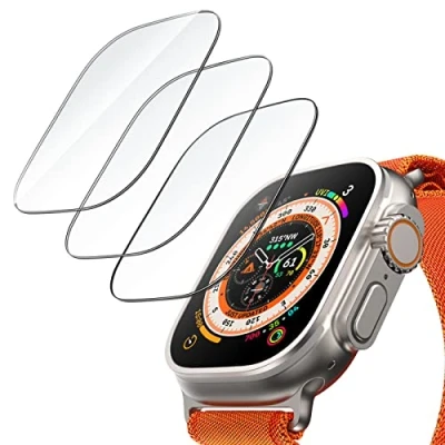 Afbeelding van JETech Displaybeschermfolie voor Apple Watch Ultra 2/1 49 mm, gehard glasfolie, HD helder, 3 stuks