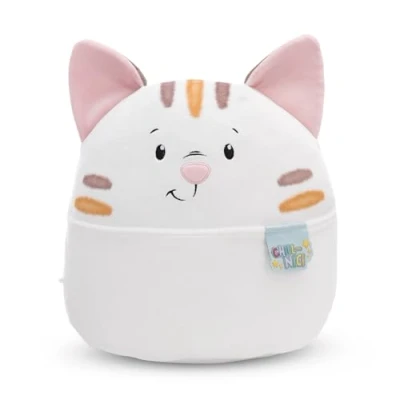 Afbeelding van pluche knuffeldier Chill NICI kat, 30 cm, wit, schattige knuffel om te knuffelen, spelen, voor kinderen en volwassenen, een geweldig cadeau idee