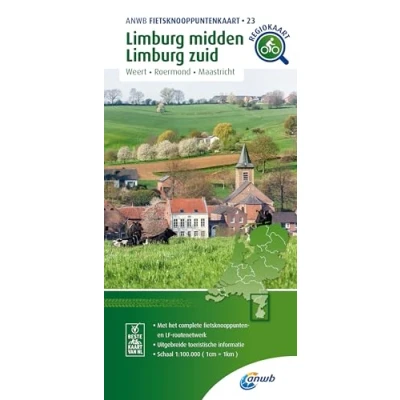 Afbeelding van Anwb Knooppunten 23 Limburg Midden Zuid Fietskaart Kleurloos Reisboeken &amp; Kaarten