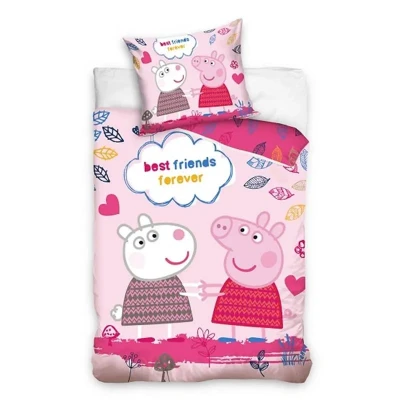 Afbeelding van Peppa Pig Dekbedovertrek Eenpersoons 140x200 cm Roze