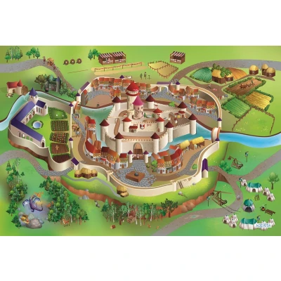 Afbeelding van Achoka Kinderkleed Verkeerskleden Playground Middeleeuwen 100x150cm