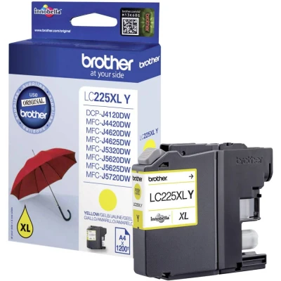 Afbeelding van Brother LC 225XLY Inktcartridge Geel Hoge capaciteit